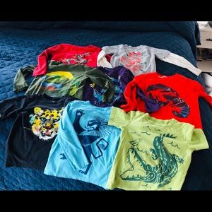 8 TEA CO SHIRTS, RANGING FROM SIZES 5-7